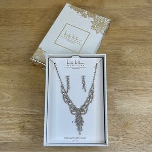 Nicole Miller New York Occasion Crystal Silver Jewelry Set NEW